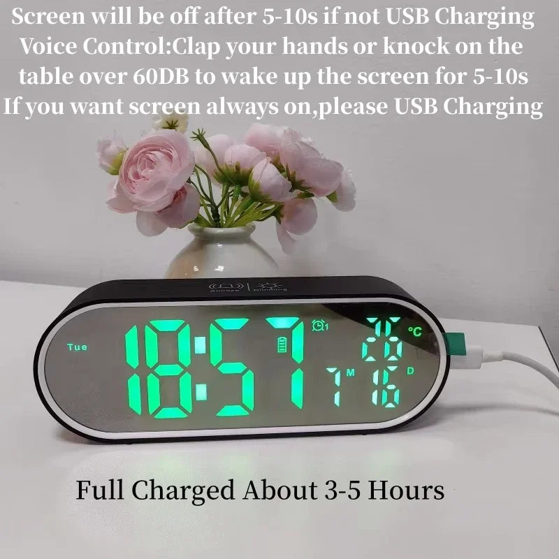 Rechargeable Digital Alarm Clock