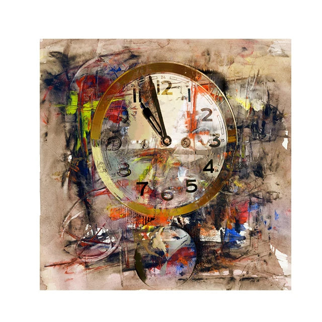 Art Canvas Painting Street Retro Clock