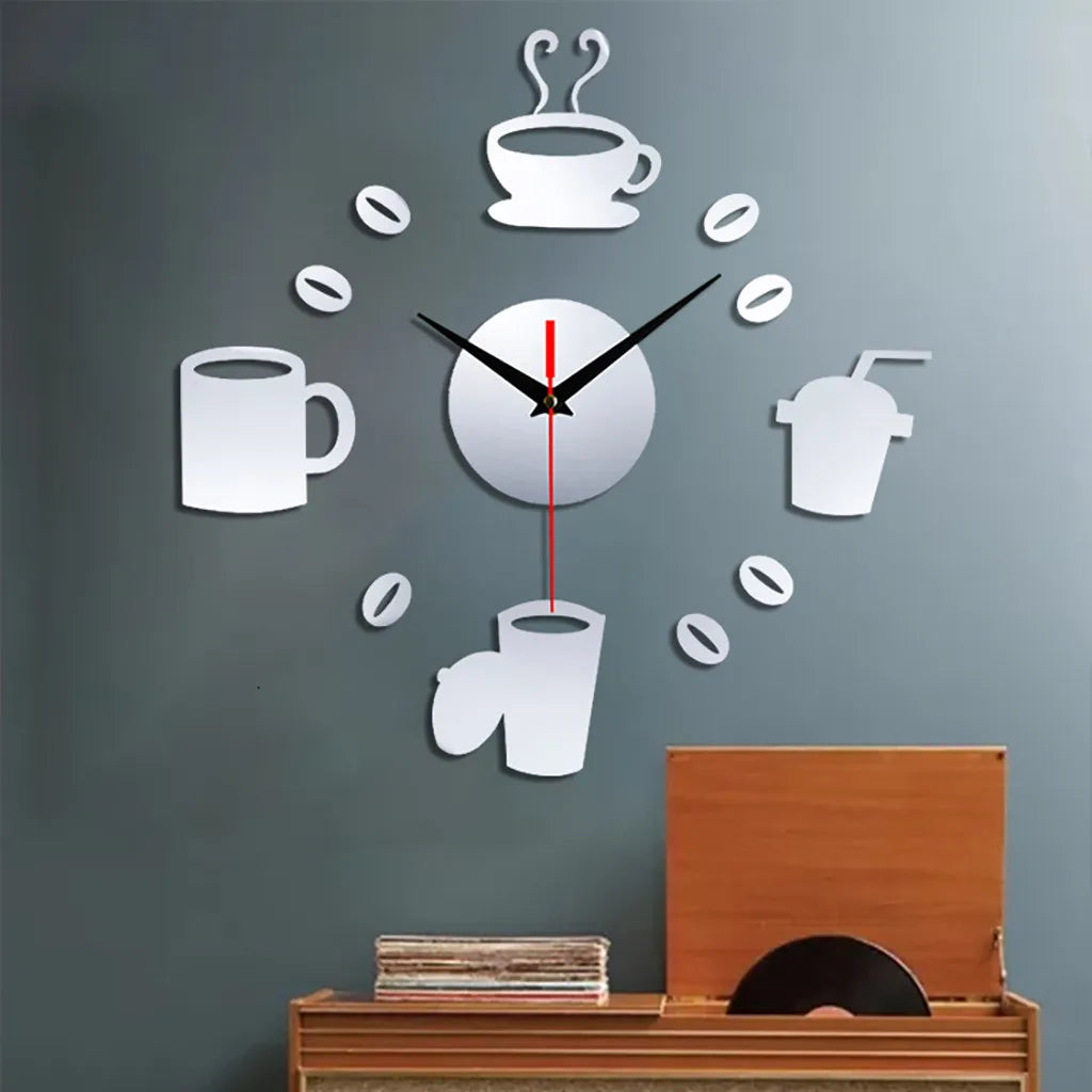 Home 3D Mirror Wall Clock