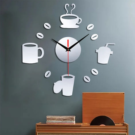 Home 3D Mirror Wall Clock