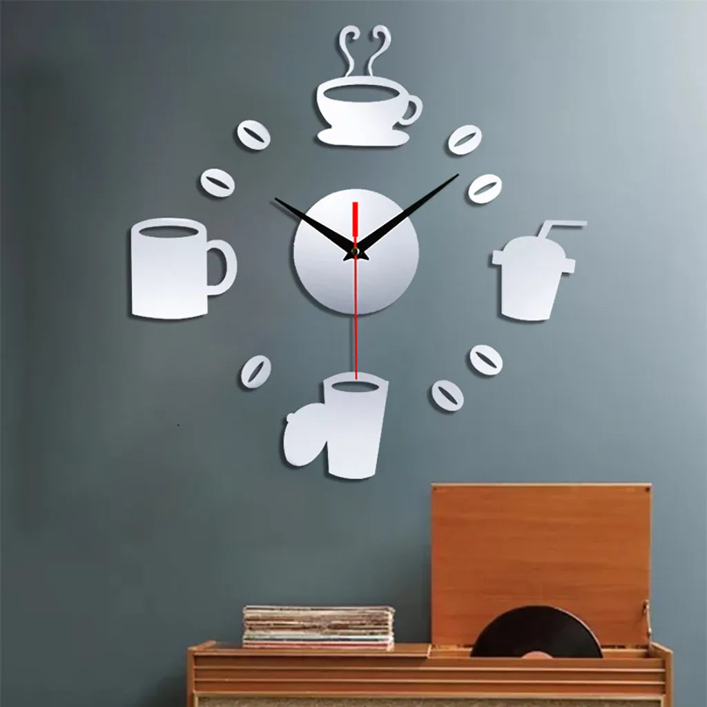 Home 3D Mirror Wall Clock