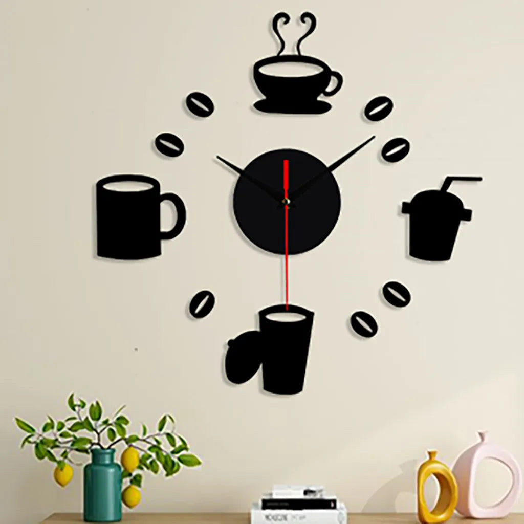 Home 3D Mirror Wall Clock