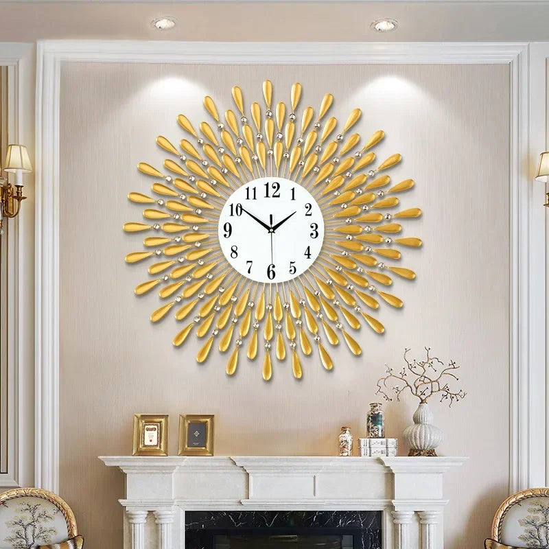 Crystal Sun Modern Style Silent Wall Cloc