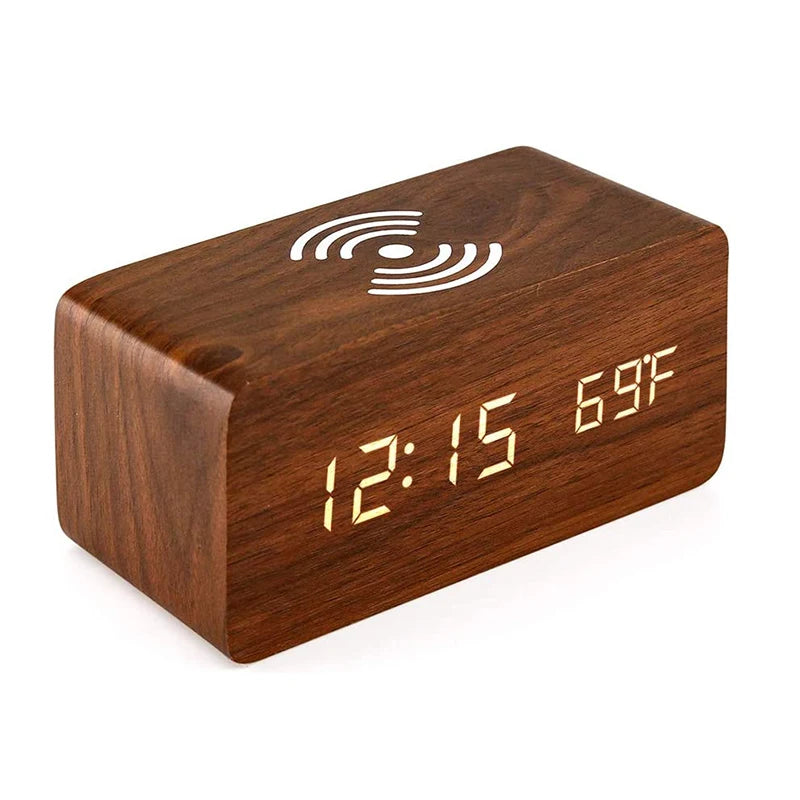 Wooden Digital Alarm Clock