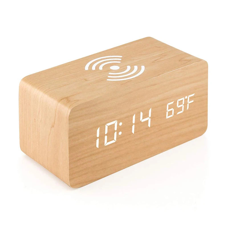 Wooden Digital Alarm Clock