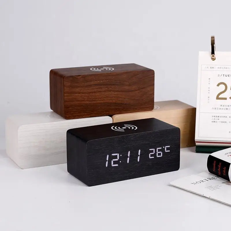 Wooden Digital Alarm Clock