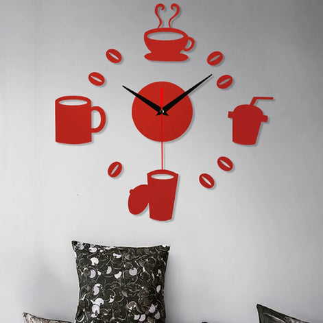 Home 3D Mirror Wall Clock