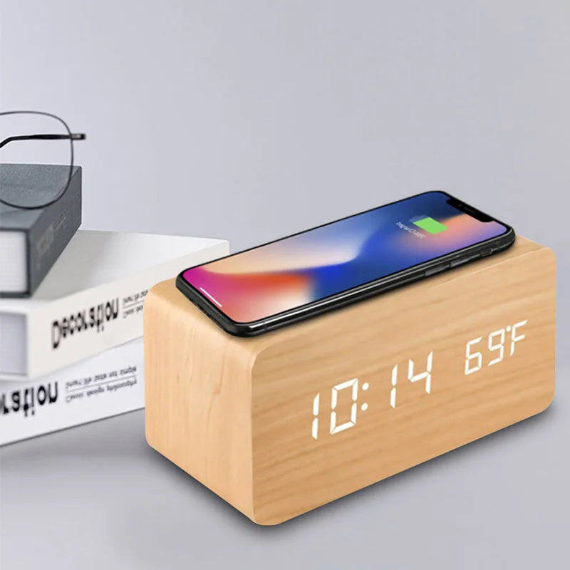 Wooden Digital Alarm Clock