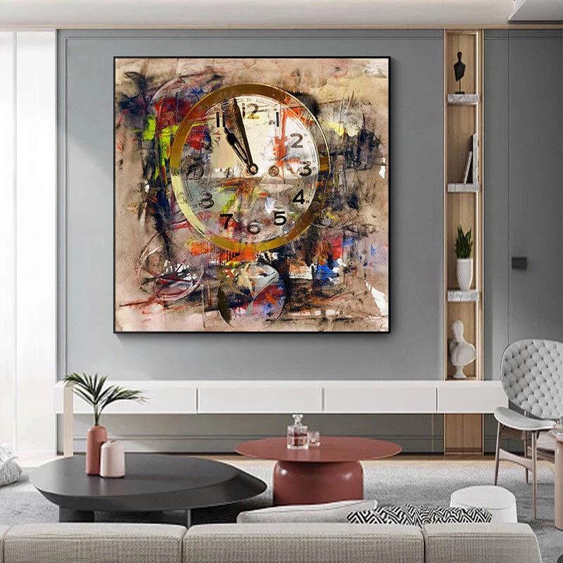 Art Canvas Painting Street Retro Clock