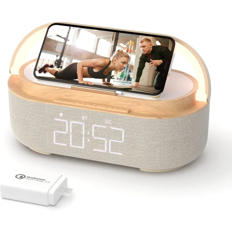 Bluetooth Speaker Alarm Clock with Wireless Charger