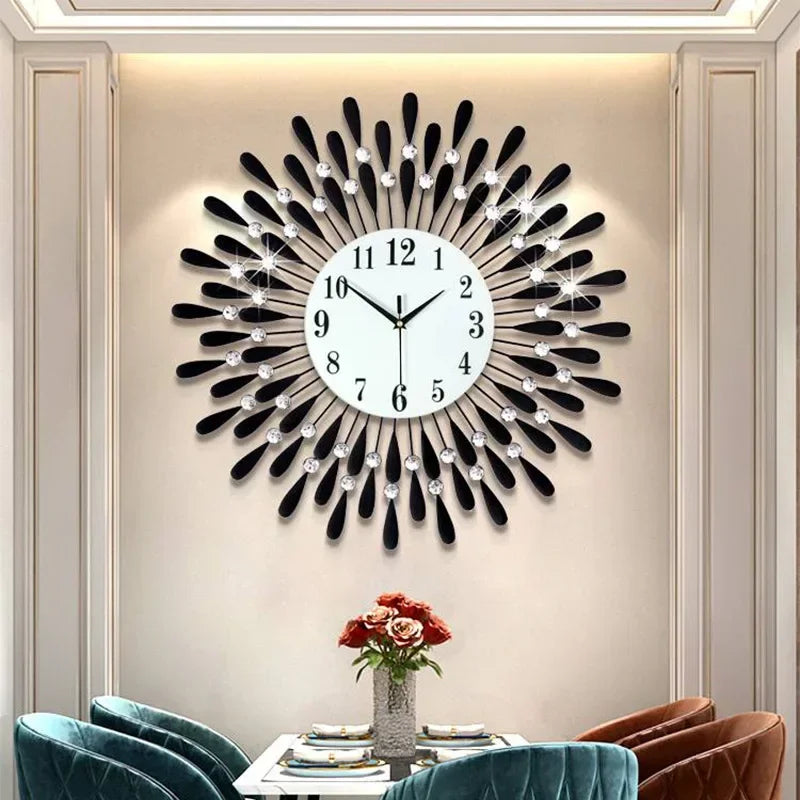 Crystal Sun Modern Style Silent Wall Cloc