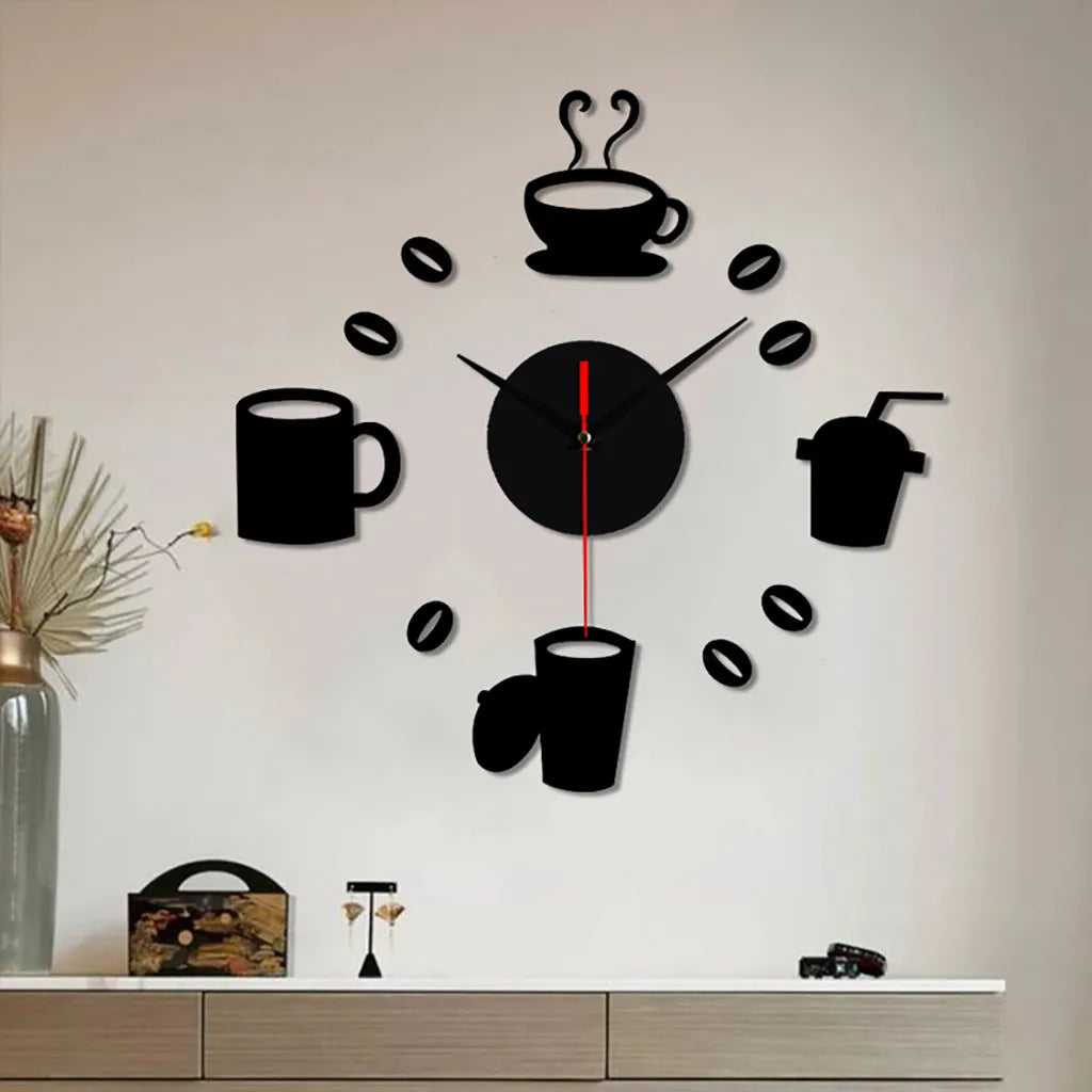 Home 3D Mirror Wall Clock