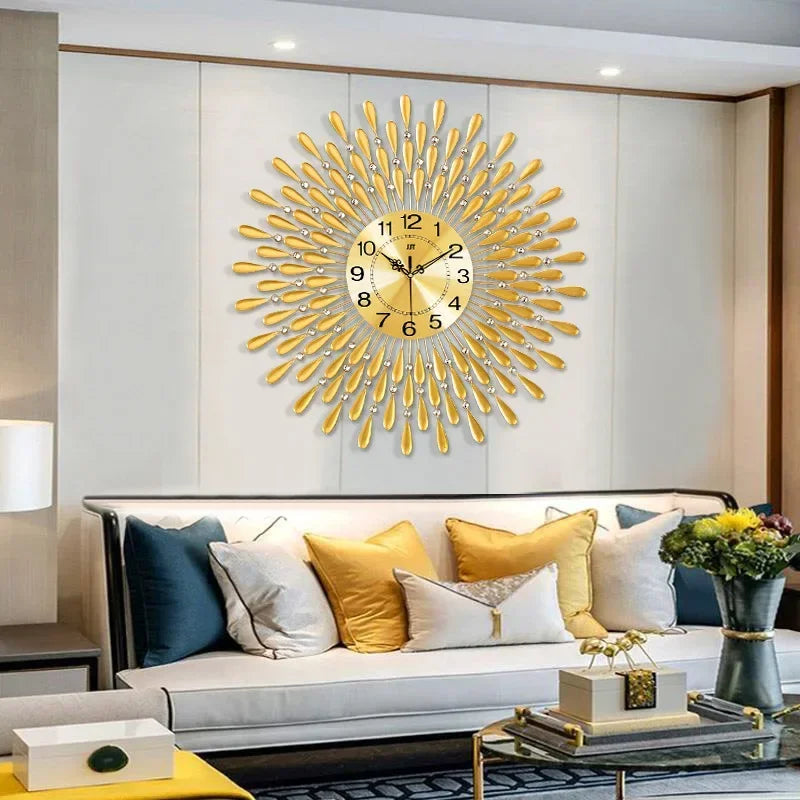 Crystal Sun Modern Style Silent Wall Cloc